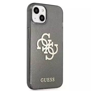 Guess GUHCP13SPCUGL4GBK iPhone 13 mini 5,4" čierne/čierne pevné puzdro Glitter 4G Big Logo