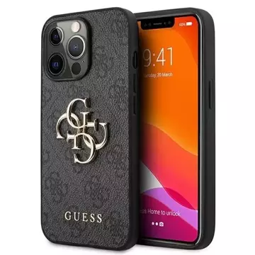 Guess GUHCP13X4GMGGR iPhone 13 Pro Max 6,7" szary/sivé pevné puzdro 4G veľké kovové logo