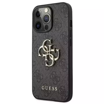 Guess GUHCP13X4GMGGR iPhone 13 Pro Max 6,7" szary/sivé pevné puzdro 4G veľké kovové logo