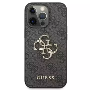 Guess GUHCP13X4GMGGR iPhone 13 Pro Max 6,7" szary/sivé pevné puzdro 4G veľké kovové logo