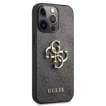 Guess GUHCP13X4GMGGR iPhone 13 Pro Max 6,7" szary/sivé pevné puzdro 4G veľké kovové logo