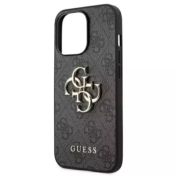 Guess GUHCP13X4GMGGR iPhone 13 Pro Max 6,7" szary/sivé pevné puzdro 4G veľké kovové logo