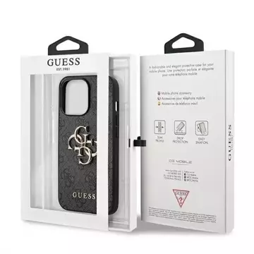 Guess GUHCP13X4GMGGR iPhone 13 Pro Max 6,7" szary/sivé pevné puzdro 4G veľké kovové logo