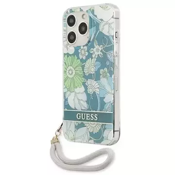 Guess GUHCP13XHFLSN iPhone 13 Pro Max 6,7" zielony/zelené pevné puzdro Flower Strap