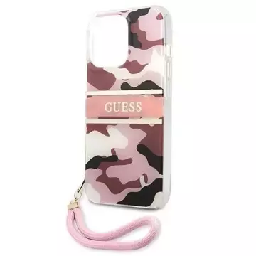 Guess GUHCP13XKCABPI iPhone 13 Pro Max 6,7" różowy/ružové pevné puzdro Camo Strap Collection