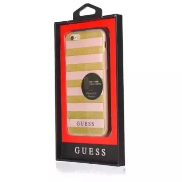 Guess GUHCP6STGPI iPhone 6/6S ružové pevné puzdro Ethnic Chic Stripes 3D