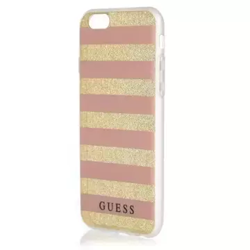 Guess GUHCP6STGPI iPhone 6/6S ružové pevné puzdro Ethnic Chic Stripes 3D