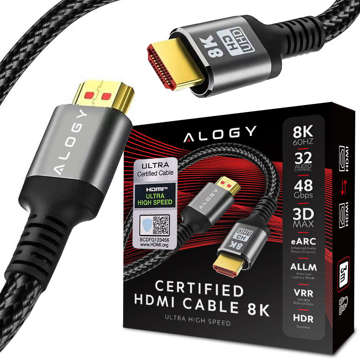HDMI 2.1 kábel Alogy 8K 60Hz 48GBps 3m čierny