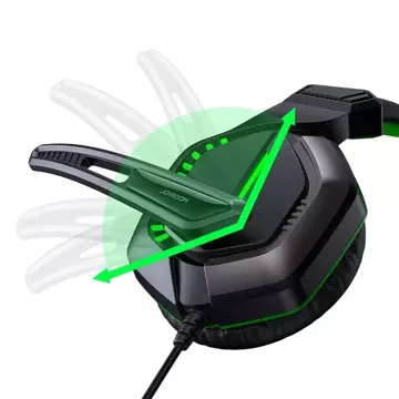 Herné slúchadlá do uší Joyroom 3,5 mm mini jack s diaľkovým ovládaním a mikrofónom pre hráčov čierne (JR-HG1 zelené)