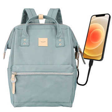 Himawari Backpack Laptop Bag 13.3 USB Priestranný vodeodolný A4 univerzálny 19L cestovný batoh Vintage Green