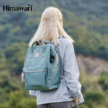 Himawari Backpack Laptop Bag 13.3 USB Priestranný vodeodolný A4 univerzálny 19L cestovný batoh Vintage Green