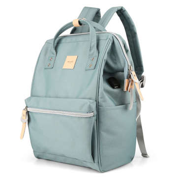 Himawari Backpack Laptop Bag 13.3 USB Priestranný vodeodolný A4 univerzálny 19L cestovný batoh Vintage Green