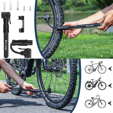 Hliníková pumpa na bicykel Alogy Mini Bike Pump 100psi s rukoväťou Black