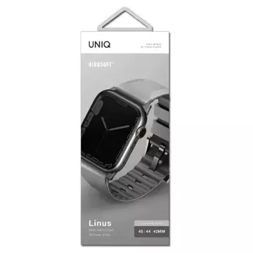 Hodinky UNIQ Linus Apple Watch Series 4/5/6/7/8/SE/SE2/Ultra 42/44/45mm Airosoft Silicone szary/kriedovo siva