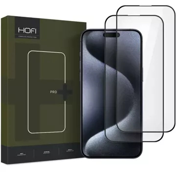 Hofi Glass Pro 2-balenie tvrdeného skla pre iPhone 16 Pro Black