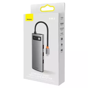 Hub 8w1 Baseus StarJoy Series, USB-C do HDMI 3 x USB 3.1 USB-C PD RJ45 microSD/SD