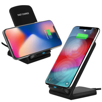 Indukčná bezdrôtová nabíjačka Alogy Qi Stand Charger pre stojanovú nabíjaciu stanicu telefónu 15W čierna