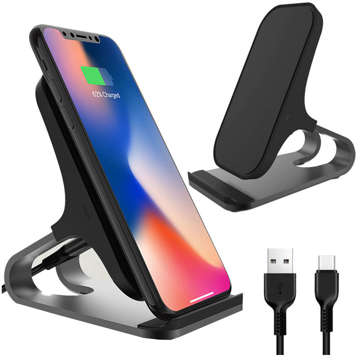 Indukčný nabíjací stojan QI15W-S1 Wireless Charger 15W Black