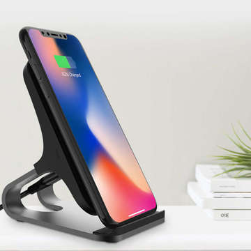 Indukčný nabíjací stojan QI15W-S1 Wireless Charger 15W Black