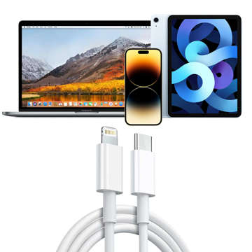 Kábel 100cm USB-C do Lightning PowerDoručenie do Apple iPhone USB dátový nabíjací kábel PD 20W Biały