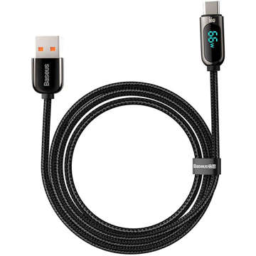 Kábel 2m Baseus Display Fast Charging USB-A do USB-C 66W 2m Czarny