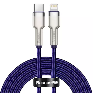 Kábel Baseus Cafule USB-C na Lightning, 20W, 2m (fialový)