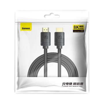 Kábel HDMI 2.1 Baseus High Definition Series, 8K 60Hz, 3D, HDR, 48Gbps, 2m (černý)