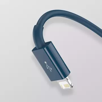 Kábel USB 3w1 Baseus Superior Series, USB do micro USB / USB-C / Lightning, 3,5 A, 1,2 m (niebieski)