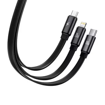 Kábel USB-C Baseus Traction 3w1 USB-C / Lightning / Micro 100W 1,7m (černý)