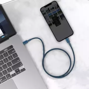 Kábel USB-C do Lightning Baseus High Density Braided, 20W, 5A, PD, 2m (niebieski)