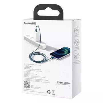 Kábel USB-C do Lightning Baseus Superior Series, 20W, PD, 2m (niebieski)