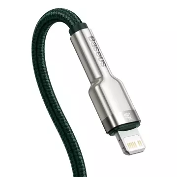 Kábel USB-C na Lightning Baseus Cafule, PD, 20W, 1m (zelený)