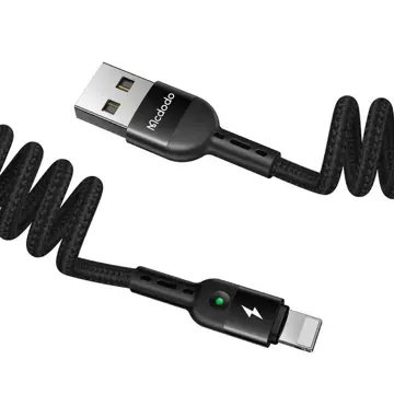 Kábel USB na Lightning, Mcdodo CA-6410, pružina, 1,8 m (čierny)