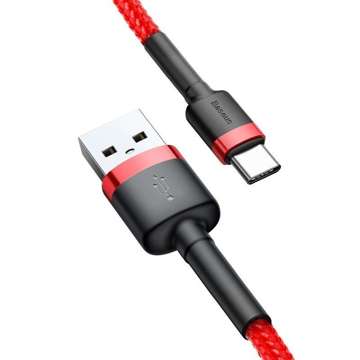 Kábel USB na USB-C Baseus Cafule 3A 1m (červený)