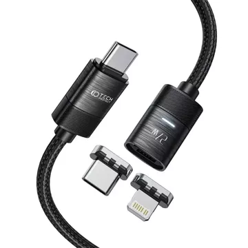 Kábel USB typu C – magnetický USB typ C/Lightning UltraBoost PD27W/3A 200 cm čierny