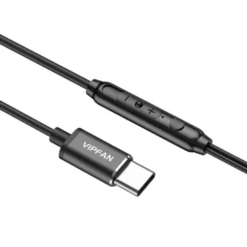 Káblové slúchadlá Vipfan M11, USB-C (čierne)