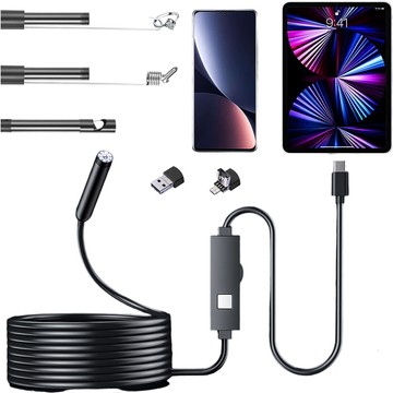 Kamera je vybavená endoskopom micro USB USB-C USB Full HD 5m 8mm Endoskop Alogy Hard Wire