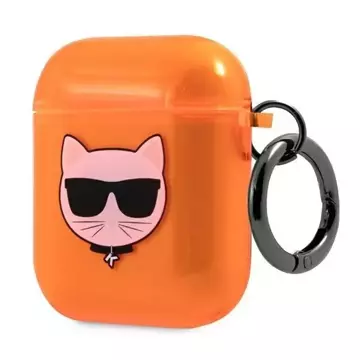 Karl Lagerfeld KLA2UCHFO kryt AirPods oranžový / oranžový Choupette