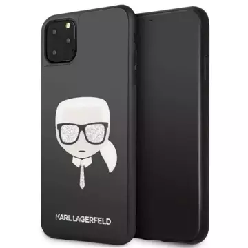 Karl Lagerfeld KLHCN65DLHBK iPhone 11 Pro Max čierny/čierny ikonický trblietka Karlova hlava