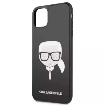 Karl Lagerfeld KLHCN65DLHBK iPhone 11 Pro Max čierny/čierny ikonický trblietka Karlova hlava