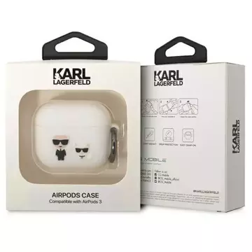 Karl Lagerfeld ochranné puzdro na slúchadlá pre AirPods 3 kryt bielo/biely Silicone Karl