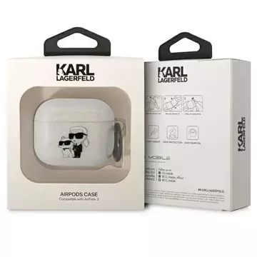 Karl Lagerfeld ochranné puzdro na slúchadlá pre Airpods 3 kryt transparentný Gliter Karl