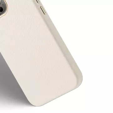 Kožené puzdro Dux Ducis Roma pre iPhone 13 Pro elegantné puzdro z pravej kože bielej farby