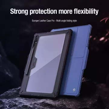 Kožené puzdro Nillkin Bumper Leather Case Pro pre Samsung Galaxy Tab S9 Ultra - čierne