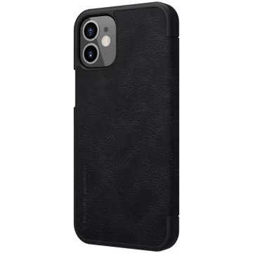 Kožené puzdro Nillkin Qin pre iPhone 12 mini čierne