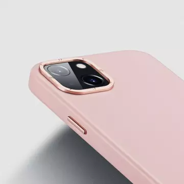 Kožený kryt Dux Ducis Grit pre iPhone 14 Plus Elegantný PU kožený kryt (kompatibilný s MagSafe) ružový