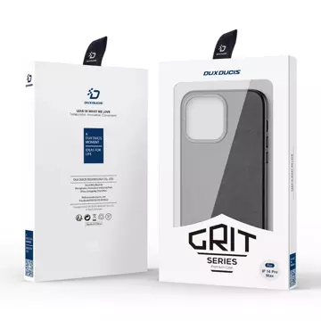 Kožený kryt Dux Ducis Grit pre iPhone 14 Pro Max Sleek z umelej kože (kompatibilný s MagSafe) čierny