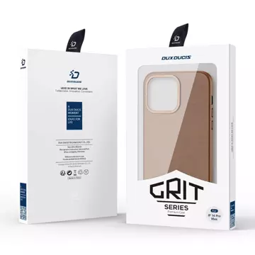 Kožený kryt Dux Ducis Grit pre iPhone 14 Pro Max Sleek z umelej kože (kompatibilný s MagSafe) hnedý