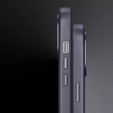 Kožený kryt Dux Ducis Naples pre iPhone 13 Pro Max (kompatibilný s MagSafe) modrý