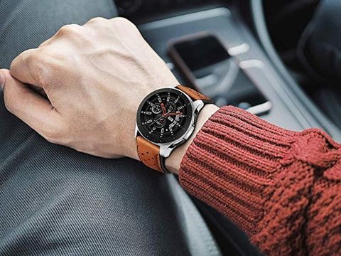 Kožený remienok z alogickej kože pre Samsung Watch Active 2 (20 mm) hnedý